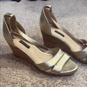 Nine West Gold Wedge Sandals